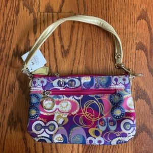 Coach wristlet or mini shoulder bag, gold colour